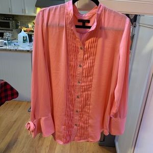 Banana Republic bright peach button up blouse!SALE